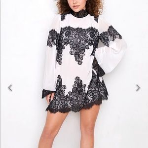 New HAH “Queen for a Day” reversible lace & chiffon dress. New with tags Size S